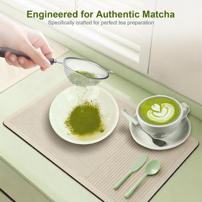 Matcha Sifter, 30-Mesh Fine Matcha Strainer with Natural Wood Handle, 3-Inch Stainless Steel Small Sieve for Matcha Tea, Chawan and Daily Latte