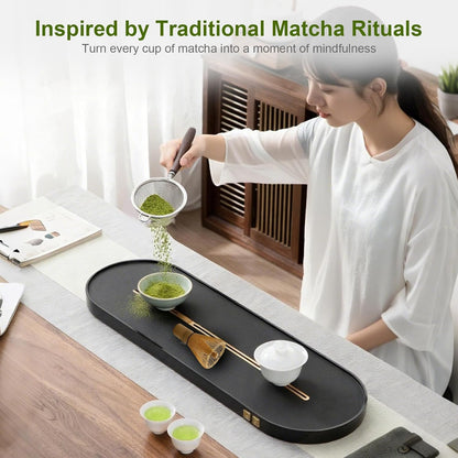 Matcha Sifter, 30-Mesh Fine Matcha Strainer with Natural Wood Handle, 3-Inch Stainless Steel Small Sieve for Matcha Tea, Chawan and Daily Latte