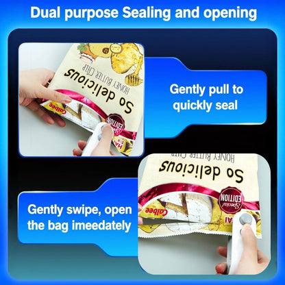Mini Bag Sealer, Rechargeable 2-in-1 Heat Seal & Cutter for Plastic Bags | Chip Bag Sealer,Bag Resealer,Rechargeable Sealer Machine,Portable Heat Sealer and Cutter