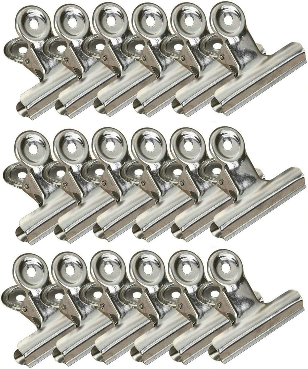 18 Pack Stainless Steel Chip Bag Clips Heavy Duty Food Bags Clamp Clips for Kitchen Office School, 3 Sizes(3In, 2.5In, 2In)