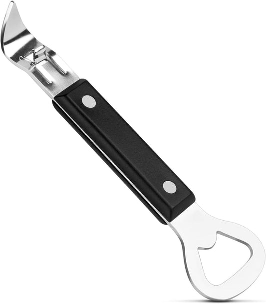 2-in-1 Can Punch Opener & Bottle Opener, 6.1" Compact | stainless steel, non-slip handle. Punctures traditional cans (no pull-tab) & easily pries off bottle caps
