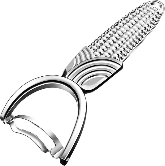 Corn Peeler & Cob Stripper, Stainless Blade for Corn on the Cob | Effortless cob stripping, rust-resistant build, no messy splatter, for fresh & cooked corn, clean kernels, easy to clean