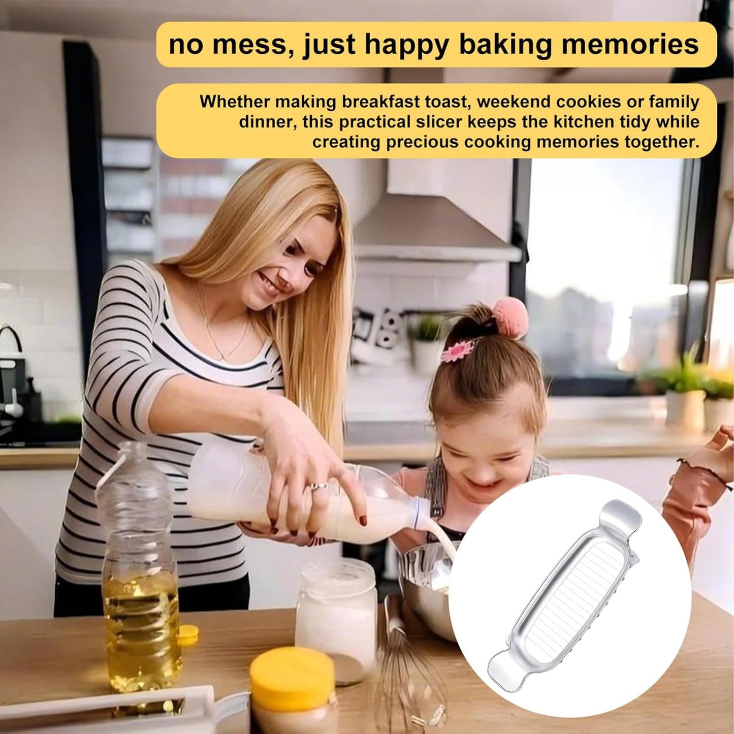Butter Slicer Cutter & Cheese Cutter–Multi-Use Kitchen Tool for Evenly Slicing Butter Blocks, Cheeses, Eggs & Soft Fruits–Non-Stick，Compact & Portable for Home, BBQ, Camping（1 PACK)