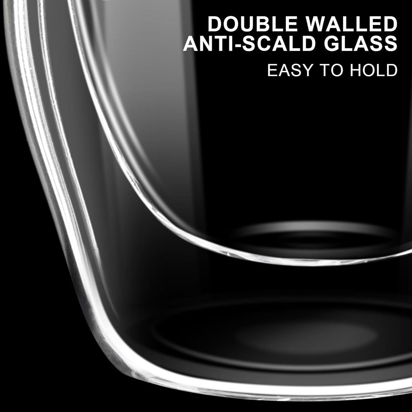 Espresso Cup with Handle, 2.5 OZ Double Spout Clear Glass Measuring Cup with Dual Scale, Espresso Shot Glass with V-Shaped Mouth, Espresso Accessories（1 pack）