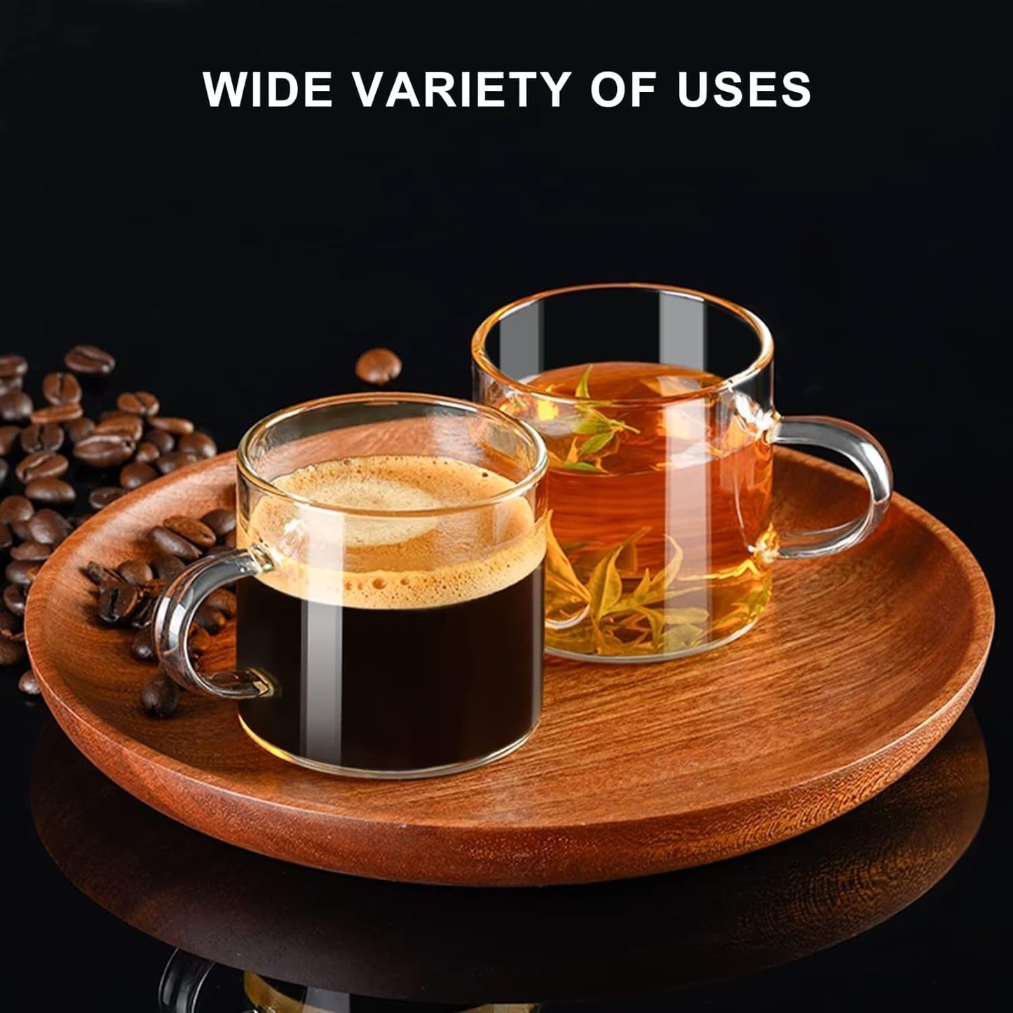 Espresso Cup with Handle, 2.5 OZ Double Spout Clear Glass Measuring Cup with Dual Scale, Espresso Shot Glass with V-Shaped Mouth, Espresso Accessories（1 pack）