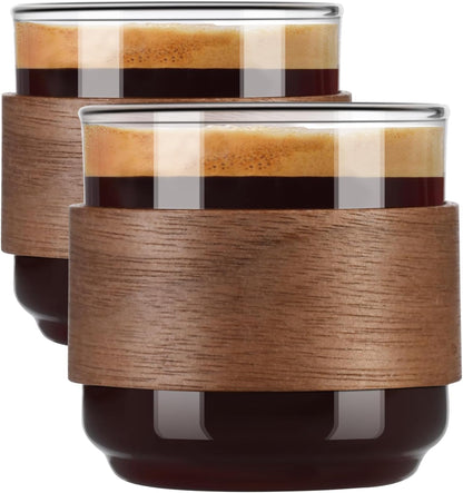 Espresso Cup with Handle, 2.5 OZ Double Spout Clear Glass Measuring Cup with Dual Scale, Espresso Shot Glass with V-Shaped Mouth, Espresso Accessories（1 pack）