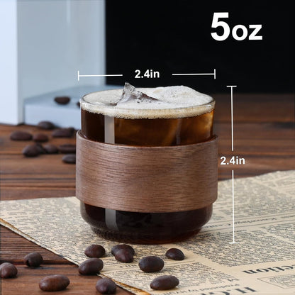 Espresso Cup with Handle, 2.5 OZ Double Spout Clear Glass Measuring Cup with Dual Scale, Espresso Shot Glass with V-Shaped Mouth, Espresso Accessories（1 pack）