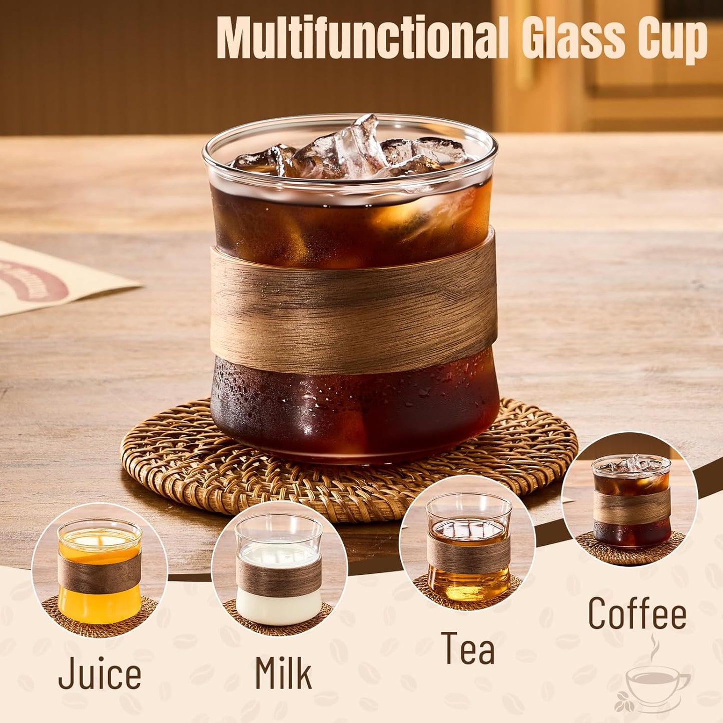 Espresso Cup with Handle, 2.5 OZ Double Spout Clear Glass Measuring Cup with Dual Scale, Espresso Shot Glass with V-Shaped Mouth, Espresso Accessories（1 pack）