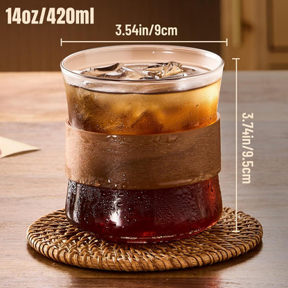 Espresso Cup with Handle, 2.5 OZ Double Spout Clear Glass Measuring Cup with Dual Scale, Espresso Shot Glass with V-Shaped Mouth, Espresso Accessories（1 pack）