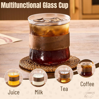 Espresso Cup with Handle, 2.5 OZ Double Spout Clear Glass Measuring Cup with Dual Scale, Espresso Shot Glass with V-Shaped Mouth, Espresso Accessories（1 pack）