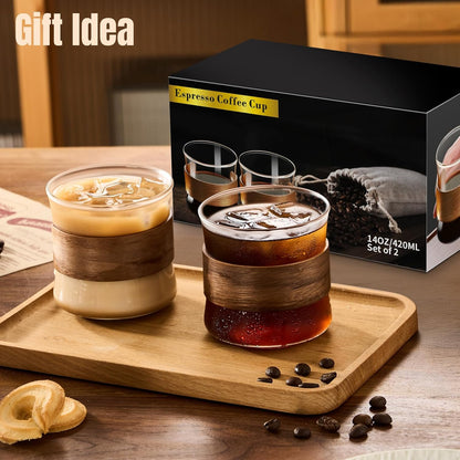 Espresso Cup with Handle, 2.5 OZ Double Spout Clear Glass Measuring Cup with Dual Scale, Espresso Shot Glass with V-Shaped Mouth, Espresso Accessories（1 pack）