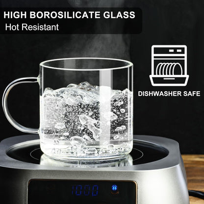 Espresso Cup with Handle, 2.5 OZ Double Spout Clear Glass Measuring Cup with Dual Scale, Espresso Shot Glass with V-Shaped Mouth, Espresso Accessories（1 pack）