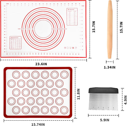 Silicone Baking Mat Sets, Food Safe Pastry Mat