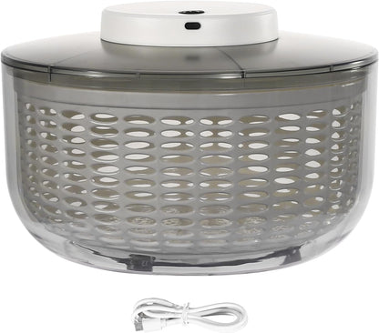 6L Electric Salad Spinner, Large Lettuce spinner, Fruit Vegetable Washer Dryer, Salad Dryer,Fruit Salad Washer for Home Kitchen Washing & Drying Leafy Vegetables