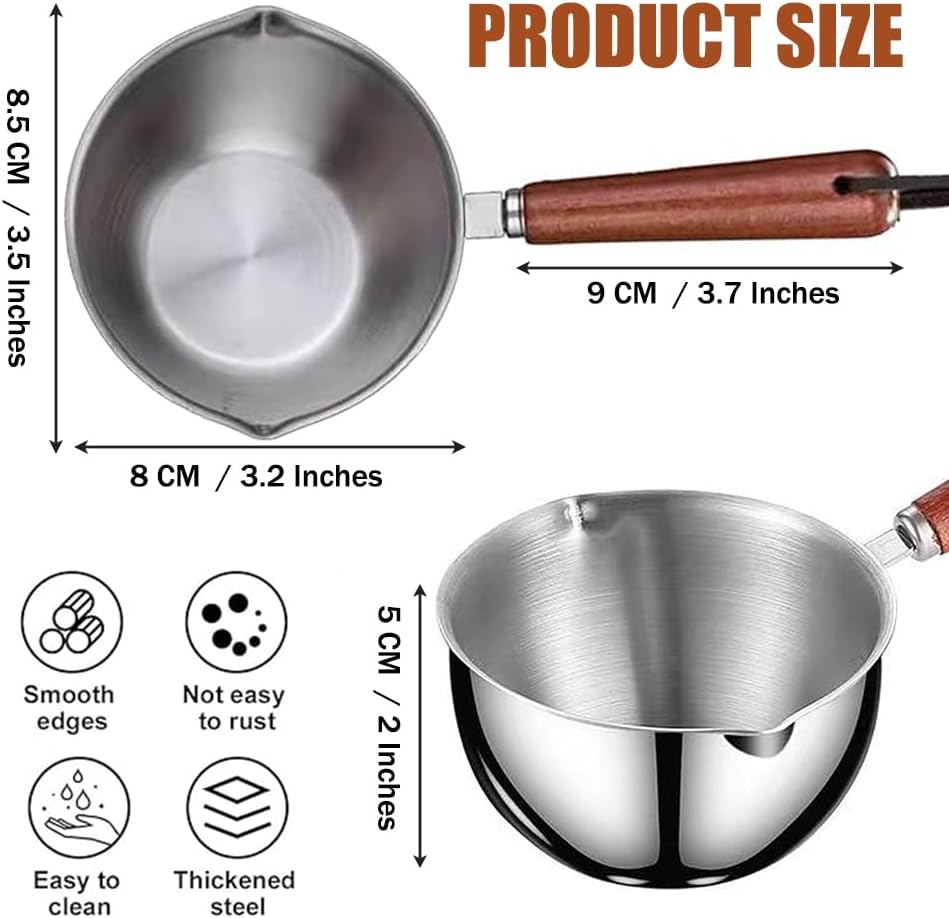 Measuring Cup with Wooden Handle,Vintage Stainless Steel Coffee Measuring Spoon with Cowhide lanyard,Tea Scoop for Coffee Tea Sauces Soups Milk,2/3 Cup,150 ML