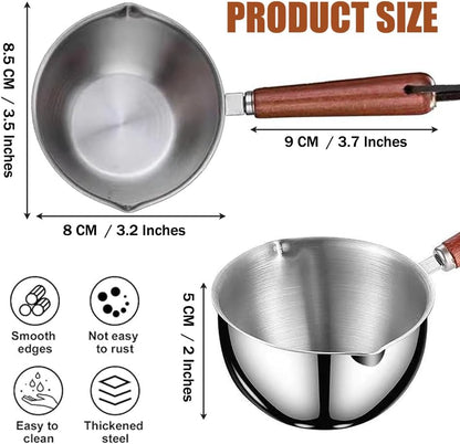Measuring Cup with Wooden Handle,Vintage Stainless Steel Coffee Measuring Spoon with Cowhide lanyard,Tea Scoop for Coffee Tea Sauces Soups Milk,2/3 Cup,150 ML