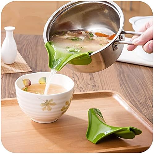 2 Packs Strain Pan Strainer, Clip-on Silicone Strainer with Slip-On Bowl Pour Spout Free for Draining Food While Cooking or Pouring Liquid, Universal Size Fits Most Pans Pots Bowls (red+green))