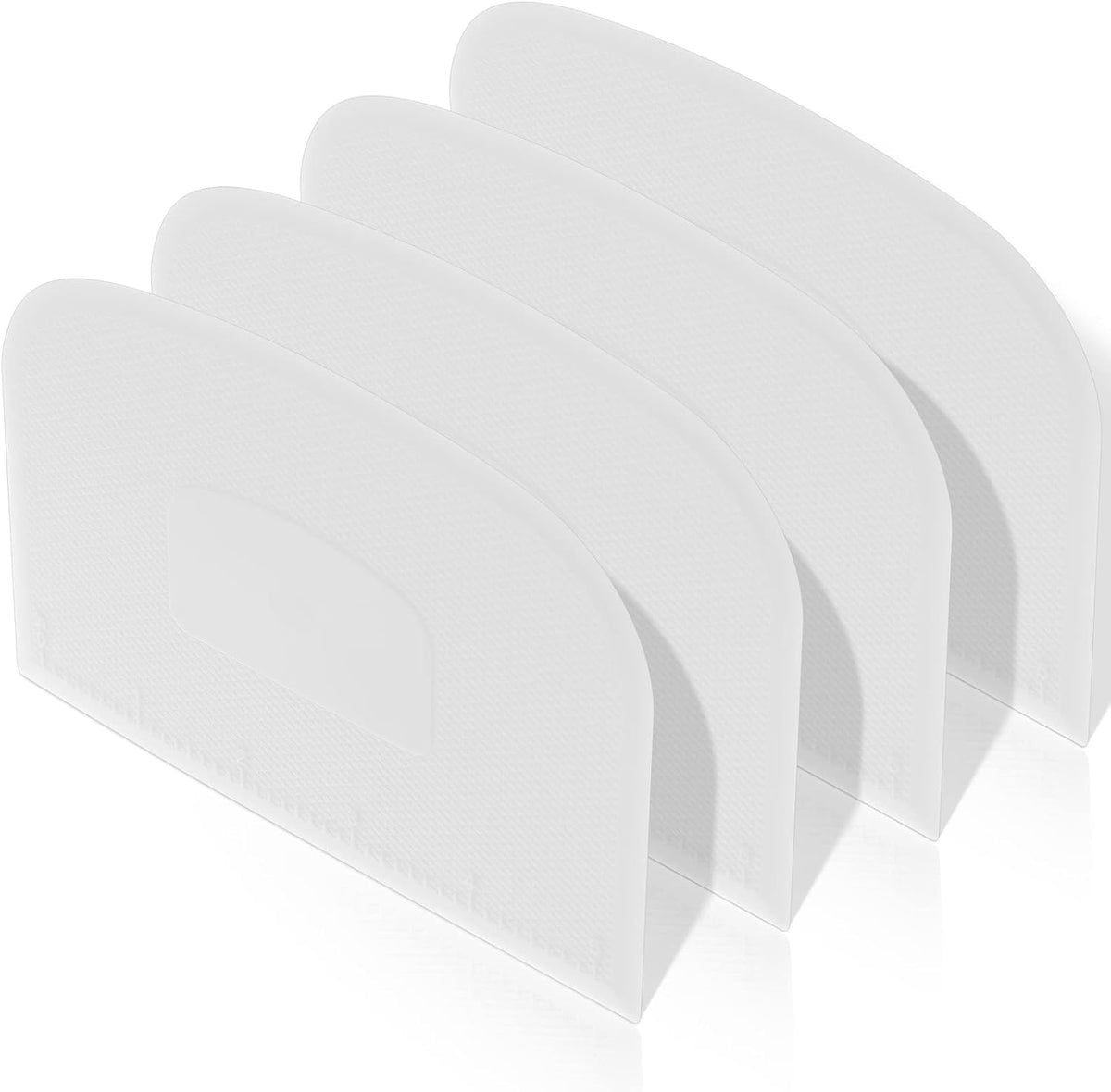 4 Pcs Plastic Dough Scraper, Flexible Bowl Bench Scraper