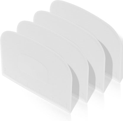 4 Pcs Plastic Dough Scraper, Flexible Bowl Bench Scraper