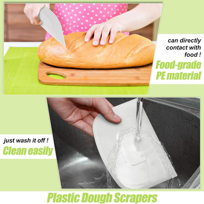 4 Pcs Plastic Dough Scraper, Flexible Bowl Bench Scraper