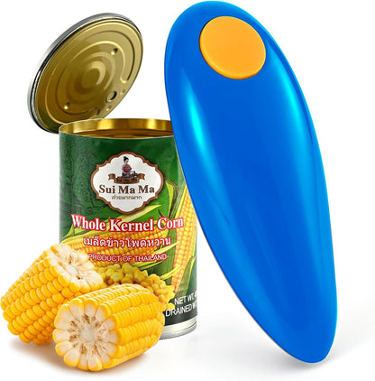 Electric Can Opener，Can Openers For Seniors, Can Opener Electric- Automatic, Simply press the button to open the can - automatic, hands-free, smooth edges, battery powered, yes, you can (blue)