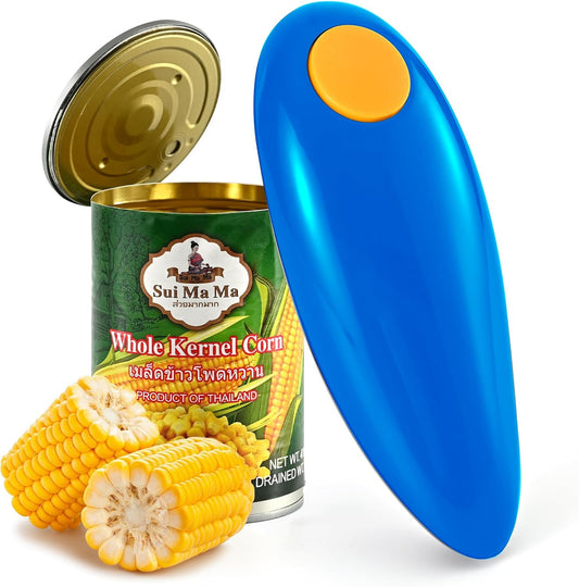 Electric Can Opener，Can Openers For Seniors, Can Opener Electric- Automatic, Simply press the button to open the can - automatic, hands-free, smooth edges, battery powered, yes, you can (blue)
