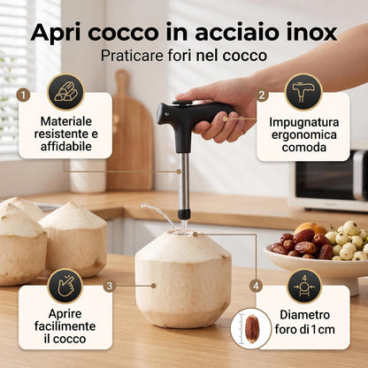 Stainless Steel Coconut Opener Anti- Sharp Fruit Corer for Pineapple Haw Home & Kitchen Gadget