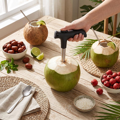 Stainless Steel Coconut Opener Anti- Sharp Fruit Corer for Pineapple Haw Home & Kitchen Gadget