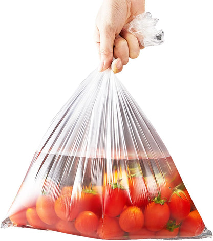 12x16 Plastic Produce Bags on a Roll - Clear Plastic Bags for Food, Vegetable, Fruits, Bread, Pet Bags and Grocery Clear Bag- 350 Bags/roll (1 Roll)