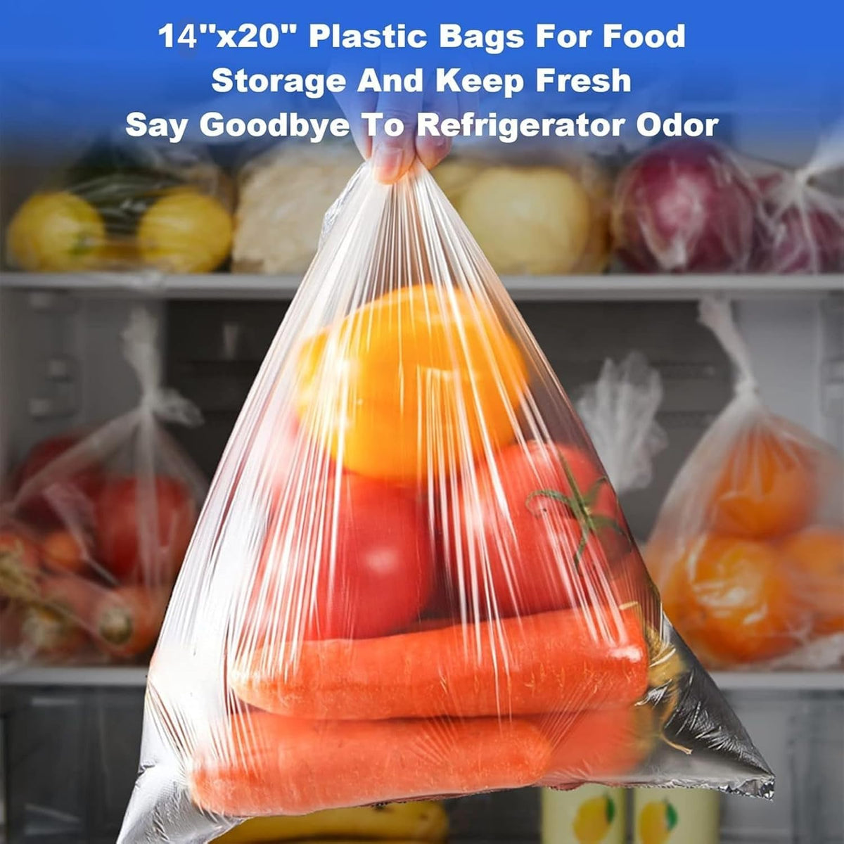 12x16 Plastic Produce Bags on a Roll - Clear Plastic Bags for Food, Vegetable, Fruits, Bread, Pet Bags and Grocery Clear Bag- 350 Bags/roll (1 Roll)