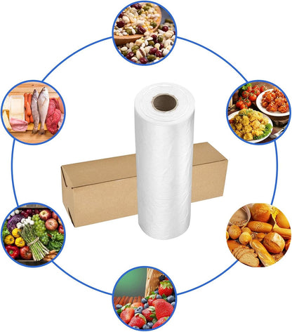 12x16 Plastic Produce Bags on a Roll - Clear Plastic Bags for Food, Vegetable, Fruits, Bread, Pet Bags and Grocery Clear Bag- 350 Bags/roll (1 Roll)