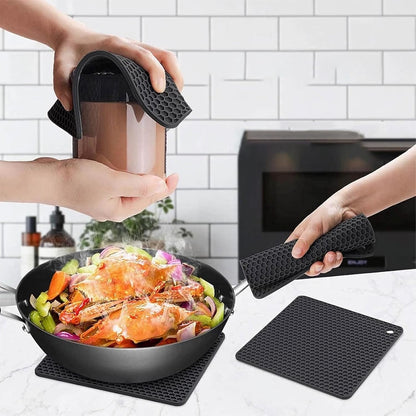 Silicone Trivet Mats Set of 6, Heat Resistant Non-Slip Food Grade | Multipurpose Hot Pads for Kitchen Use, Protects Countertops from Hot Pots, Dishes, Pan, Spoon Rest, Coaster