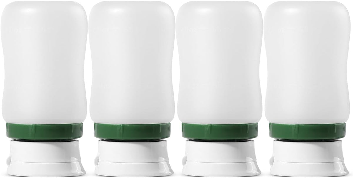 Condiment Squeeze Bottles, 1.3-oz salad dressing container to go, Leak Proof - Great for Sauce, Ketchup, Dressing, Oil - Easy Pour & Clean, BPA-FREE Plastic
