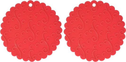 Grip Silicone Jar Opener Potholder Trivet Red Non Slip Grip 566 (2-Pack)