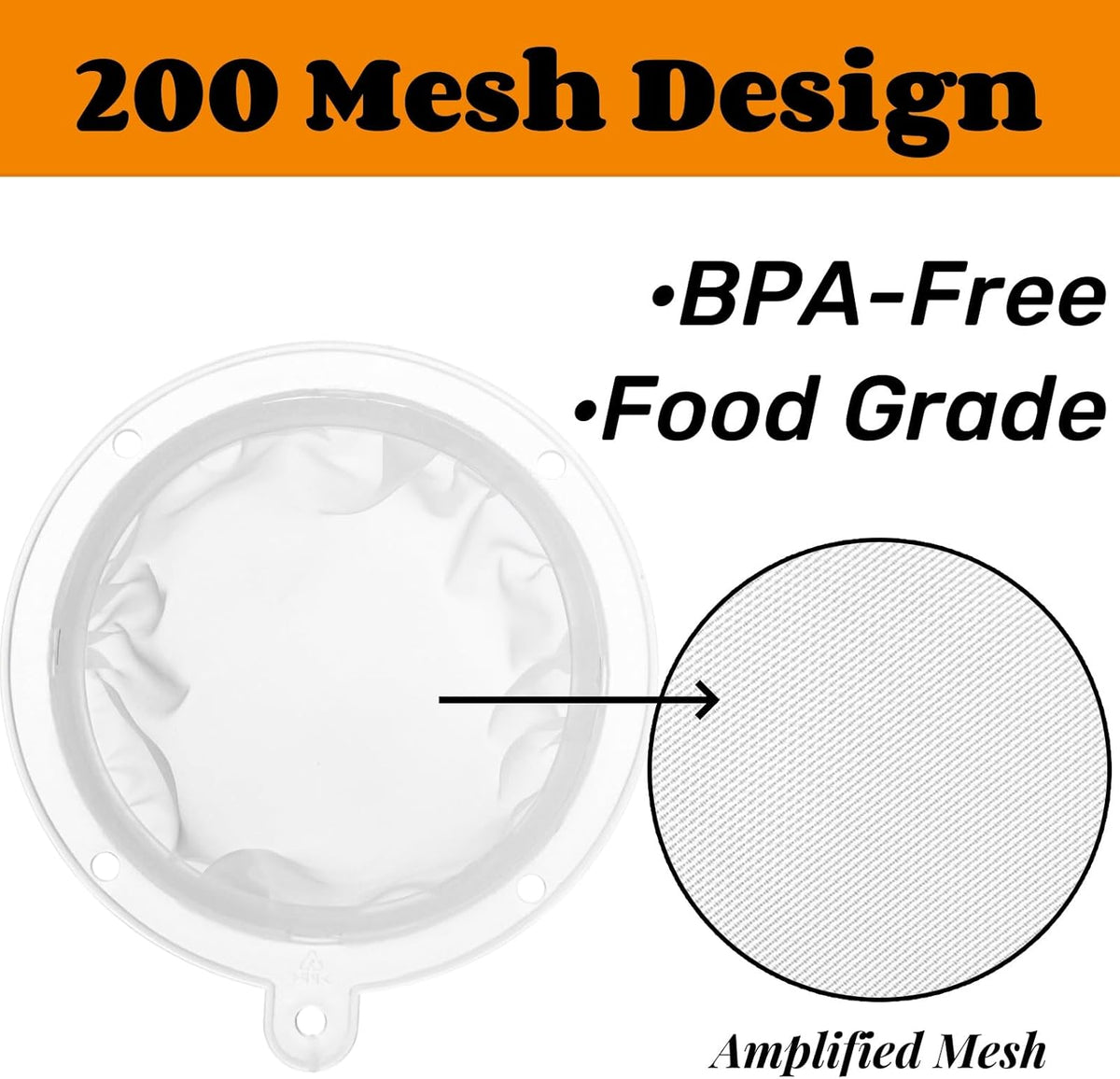 10 Pack 200 Mesh Food Filter Strainer, 5 Inch Nylon Fine Mesh Sieve Drainer, Premium Plastic Mesh Colander for Filtering Yogurt Juice Milk Honey, Reusable Mini Brine Shrimp Separation Net