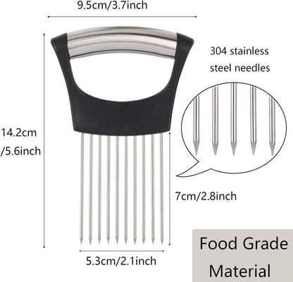 3 Pcs Onion Slicer Holder, All purpose Food Slicer Assistant Tool for Cucumber, Tomato, Potato, Egg, Avocados, Fruit Lemon and Meat