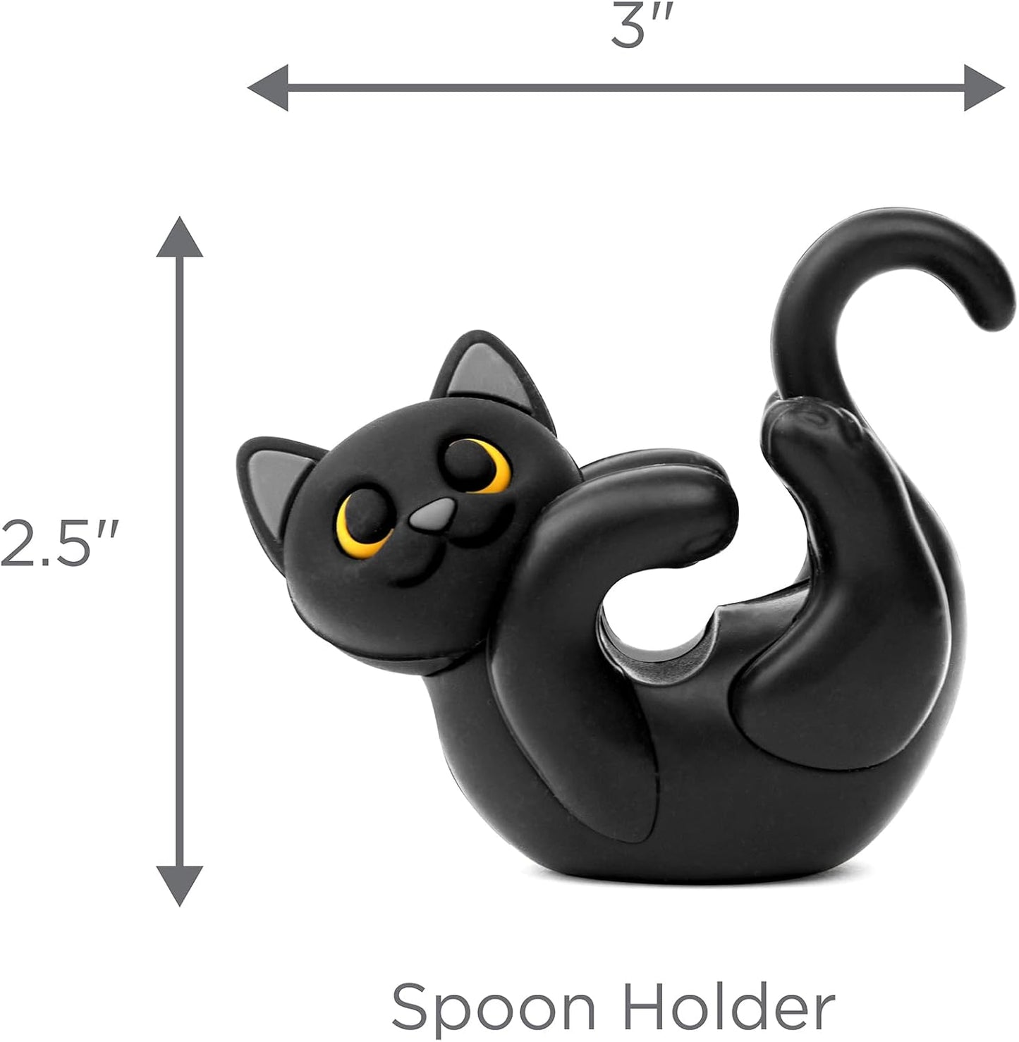 Itera Orange Silicone Cat Spoon Rest Kitchen Gadget Utensil Holder | Clips to cookware • Props lids for steam venting • Cute kitchen décor • Heat resistant • BPA-free • Dishwasher safe