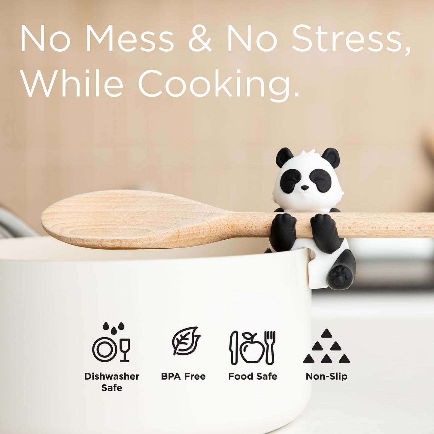 Itera Orange Silicone Cat Spoon Rest Kitchen Gadget Utensil Holder | Clips to cookware • Props lids for steam venting • Cute kitchen décor • Heat resistant • BPA-free • Dishwasher safe