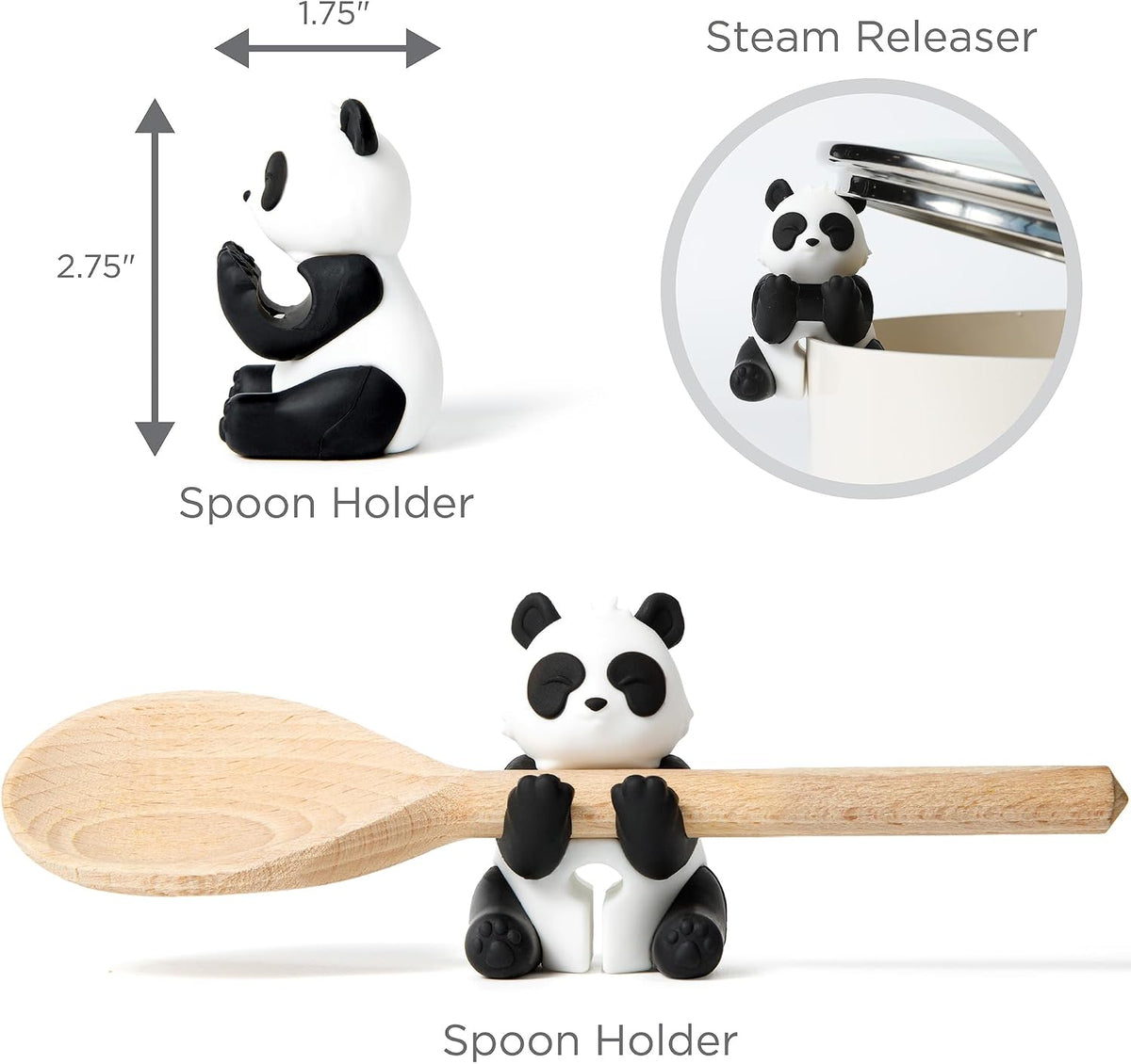 Itera Orange Silicone Cat Spoon Rest Kitchen Gadget Utensil Holder | Clips to cookware • Props lids for steam venting • Cute kitchen décor • Heat resistant • BPA-free • Dishwasher safe