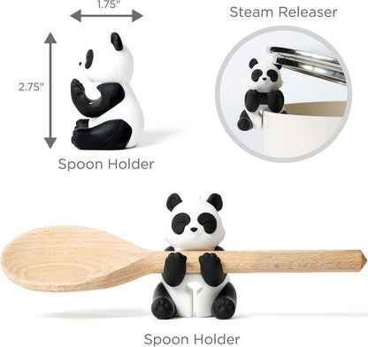 Itera Orange Silicone Cat Spoon Rest Kitchen Gadget Utensil Holder | Clips to cookware • Props lids for steam venting • Cute kitchen décor • Heat resistant • BPA-free • Dishwasher safe