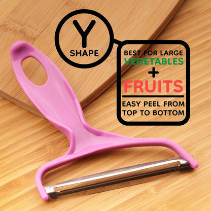 Y Shape 3-in-1 Serrated, Straight, Julienne Swiveled Multi-Blade Peeler - Green - 1 Peeler