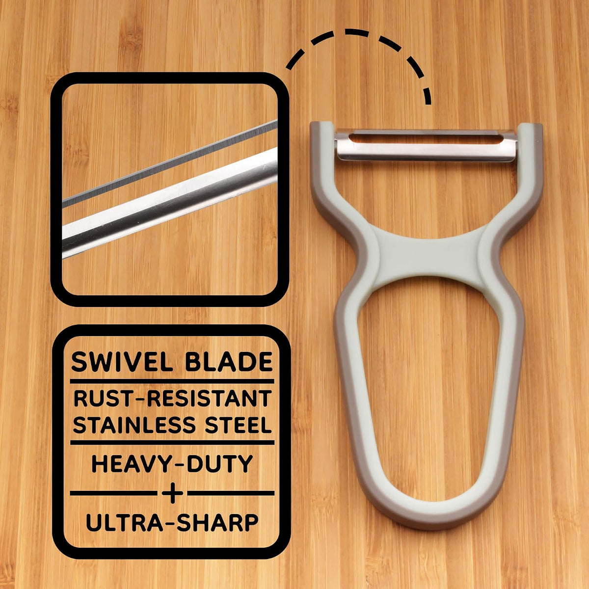 Y Shape 3-in-1 Serrated, Straight, Julienne Swiveled Multi-Blade Peeler - Green - 1 Peeler