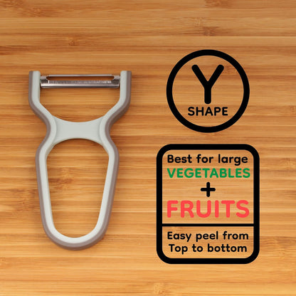 Y Shape 3-in-1 Serrated, Straight, Julienne Swiveled Multi-Blade Peeler - Green - 1 Peeler