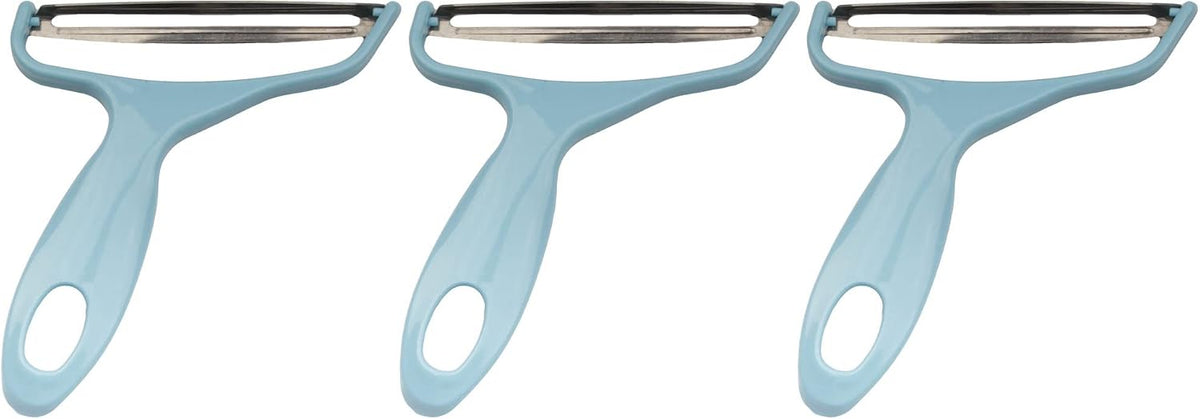 Y Shape 3-in-1 Serrated, Straight, Julienne Swiveled Multi-Blade Peeler - Green - 1 Peeler