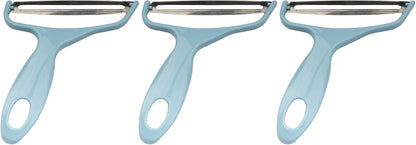 Y Shape 3-in-1 Serrated, Straight, Julienne Swiveled Multi-Blade Peeler - Green - 1 Peeler