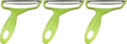 Y Shape 3-in-1 Serrated, Straight, Julienne Swiveled Multi-Blade Peeler - Green - 1 Peeler