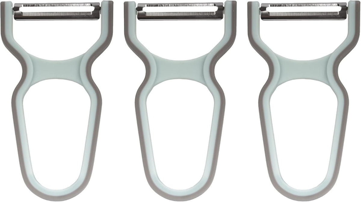 Y Shape 3-in-1 Serrated, Straight, Julienne Swiveled Multi-Blade Peeler - Green - 1 Peeler