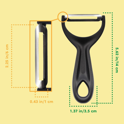 Y Shape 3-in-1 Serrated, Straight, Julienne Swiveled Multi-Blade Peeler - Green - 1 Peeler