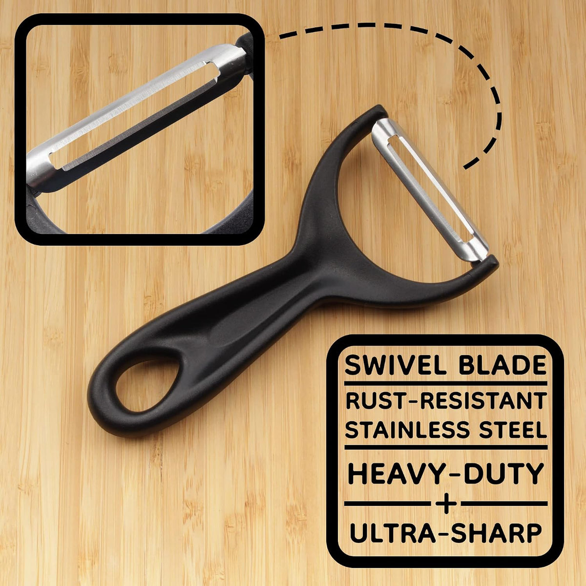 Y Shape 3-in-1 Serrated, Straight, Julienne Swiveled Multi-Blade Peeler - Green - 1 Peeler