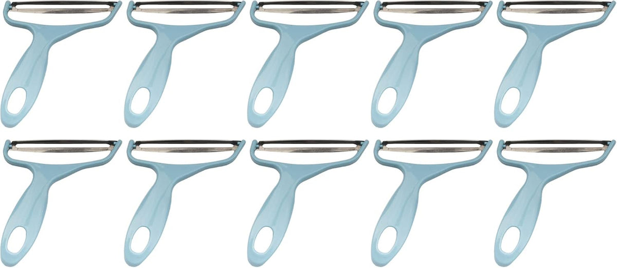 Y Shape 3-in-1 Serrated, Straight, Julienne Swiveled Multi-Blade Peeler - Green - 1 Peeler